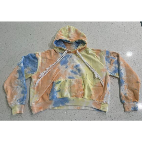 Exist Tie-Dye Cropped Surfer Hoodie Size Large - Picture 1 of 5
